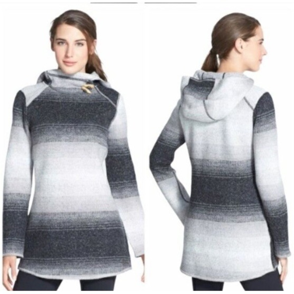 prAna Kirsten Tunic Sweater Ombre Hooded Wool Blend Women's Sz XS